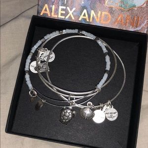 THREE silver Alex & Ani Bracelets